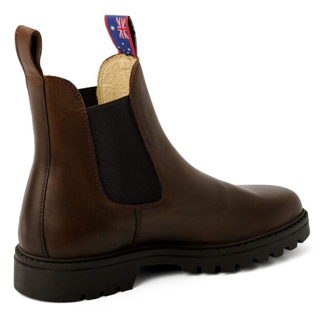 herren boots stiefeletten chelsea braun jackaroo leder rutschfest 05 3 1